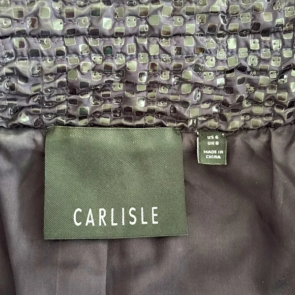 NWOT Carlisle Textured Dark Purple Lined Blazer. Decorative Buttons. Size 6 - Picture 9 of 14